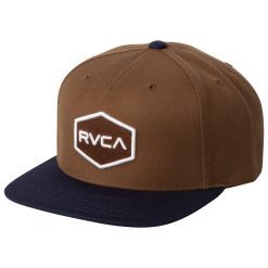 RVCA Commonwealth Snapback Cap Brown Blue