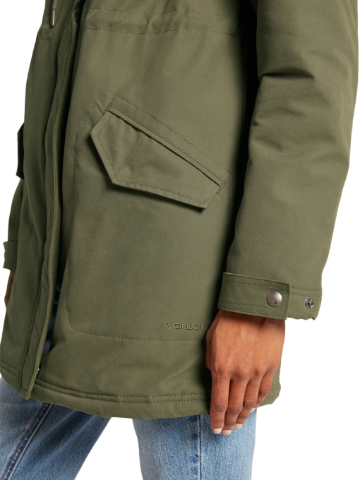 Volcom Less is More Parka Army Green Combo