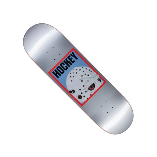 Hockey Skateboards Deck Half Mask Silver 9"