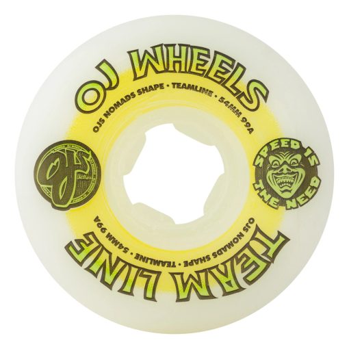 OJ Wheels Team Line Original White Yellow Green Hardline 54mm 99A