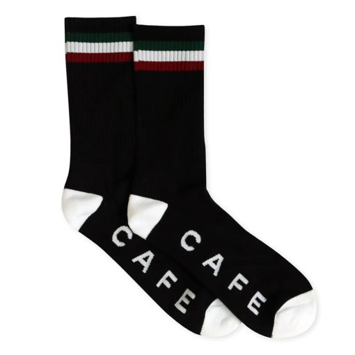 Cafe Skateboard Stripe Socks Black