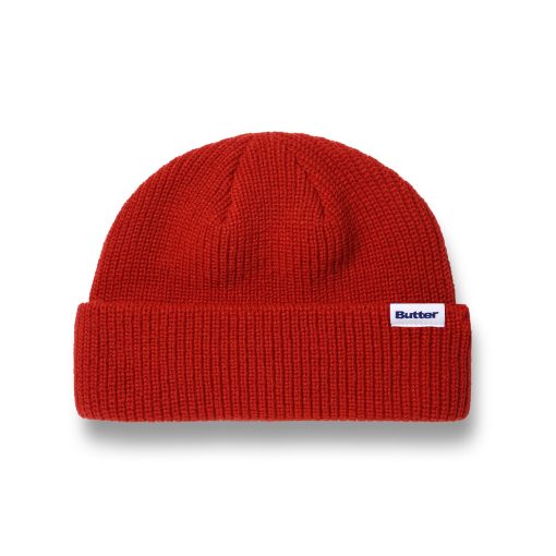 Butter Goods Wharfie Beanie Red White Labelflag