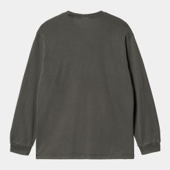 Carhartt WIP L/S Nelson T-Shirt Black Garment Dyed back