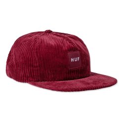 HUFworldwide.co Box Logo Cord 5-Panel Hat Rose