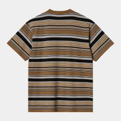 Carhartt WIP Lafferty T-Shirt Lafferty Stripe Hamilton Brown Back