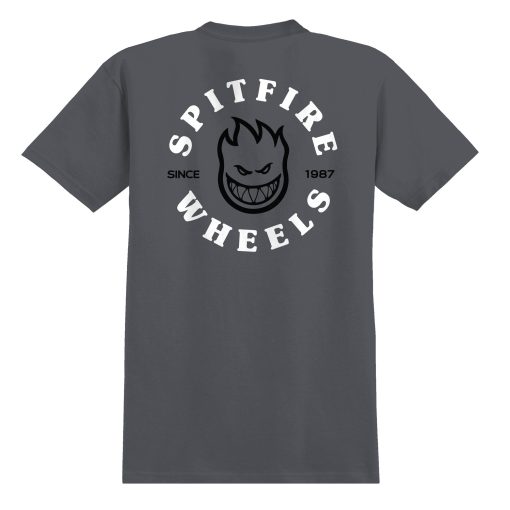 Spitfire Wheels Classic Bighead T-Shirt Charcoal Black White Back