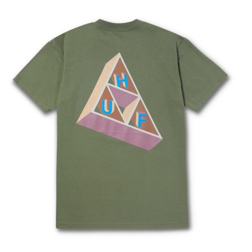HUFworldwide.co Based Triple Triangle T-Shirt Olive Back
