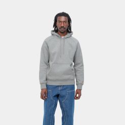 Carhartt WIP Hooded Chase Sweat Heather Grey Gold