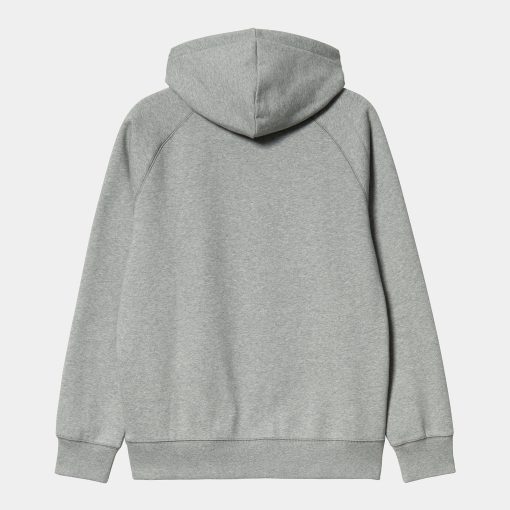 Carhartt WIP Hooded Chase Sweat Heather Grey Gold Back