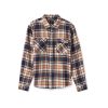 Brixton Bowery Flannel Washed Navy Barn Red Off White