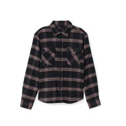 Brixton Bowery Stretch WRFlannel Black Charcoal Barn Red