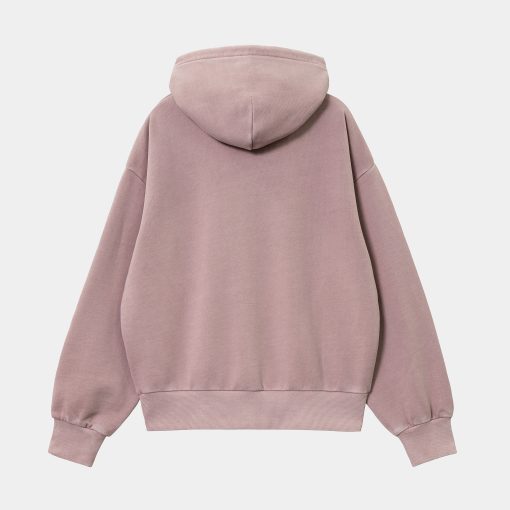 Carhartt Wip W' Hooded Nelson Sweat Glassy Pink Garment Dyed Back