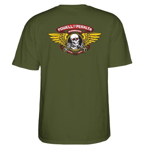 Powell Peralta Winged Ripper T-Shirt Military Green Back