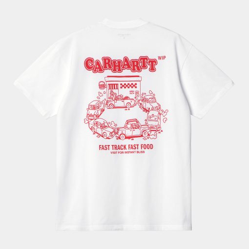 Carhartt WIP Fast Food T-Shirt White Red Back