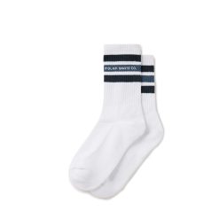 Polar Skate Co. Fat Stripe Socks White Blue