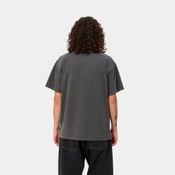 Carhartt WIP Nelson T-Shirt Charcoal Garment Dyed Back