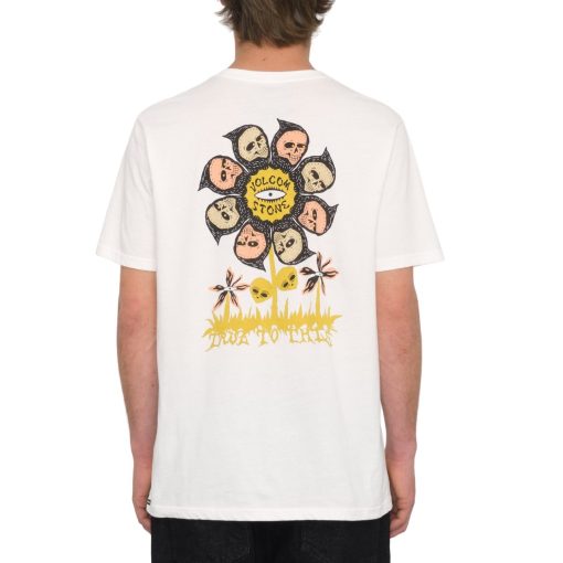 Volcom Skate Flower Budz Fty T-Shirt Off White Back