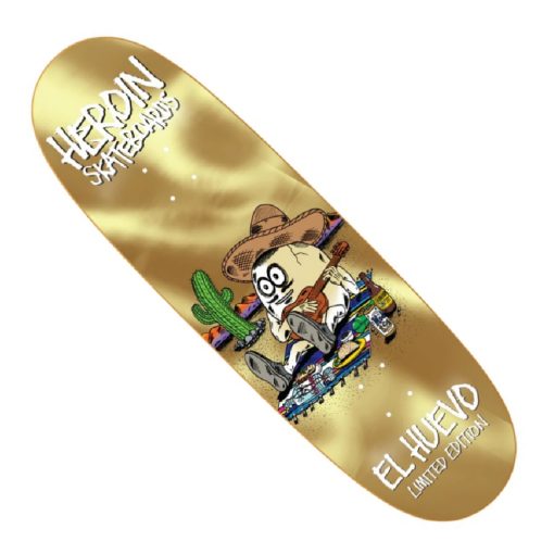Heroin Skateboards Deck El Huevo Gold Egg 9,4"