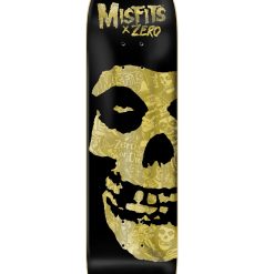 Zero Skateboards X Misfits Fiend Skull Art Collage Gold Foil 8,25"