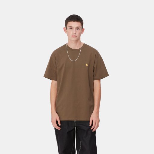 Carhartt WIP Chase T-Shirt Chocolate Gold