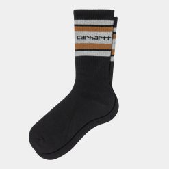 Carhartt WIP Conners Socks Black Grey Heather Hamilton Brown