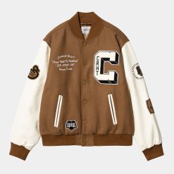 Carhartt WIP Brown Duck Bomber Jacket Black Hamilton Brown Wax