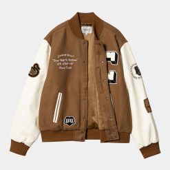 Carhartt WIP Brown Duck Bomber Jacket Black Hamilton Brown Wax