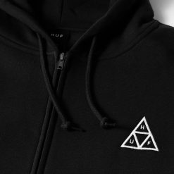 HUFworldwide.co Triple Triangle Full Zip Hoodie Black