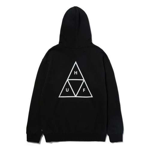 HUFworldwide.co Triple Triangle Pullover Hoodie Black Back