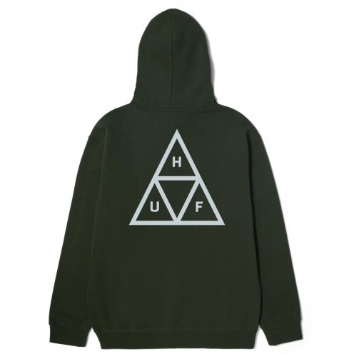 HUFworldwide.co Triple Triangle Pullover Hoodie Hunter Green Back