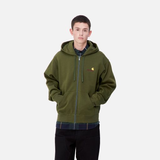 Carhartt WIP Hooded American Script Jacket Tarragon