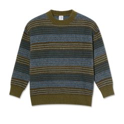 Polar Skate Co. George Sweater Blue Green Stripe