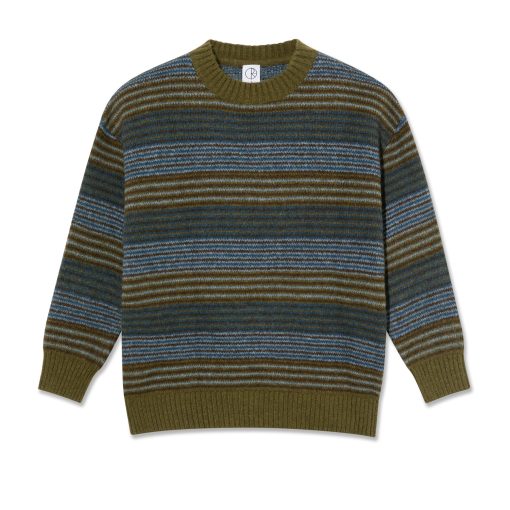 Polar Skate Co. George Sweater Blue Green Stripe