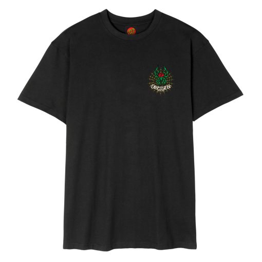 Santa Cruz Skateboards Dressen Rose Cross T-Shirt Black