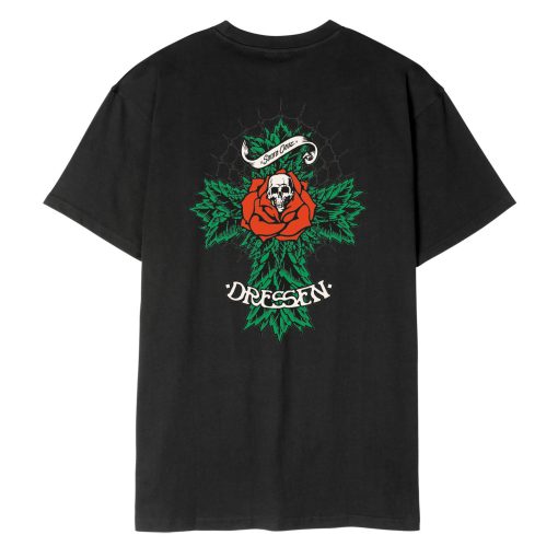 Santa Cruz Skateboards Dressen Rose Cross T-Shirt Black